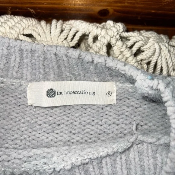 The Impeccable Pig | Lattice Sleeve Roll Bottom Sweater - Picture 3 of 7